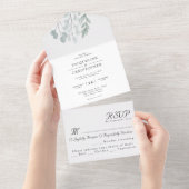 Invitation Tout En Un Eucalyptus Floral Aquarelle Mariage rustique (Déchirure)