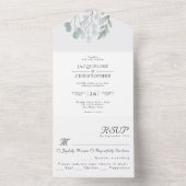 Invitation Tout En Un Eucalyptus Floral Aquarelle Mariage rustique (À l'intérieur)