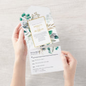 Invitation Tout En Un Eucalyptus Greenery Botanical Garden Wedding (Déchirure)