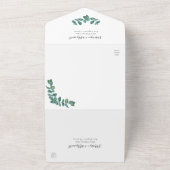 Invitation Tout En Un Eucalyptus Leaf Élégant Mariage géométrique (Dehors)