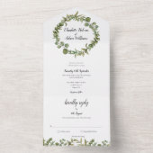 Invitation Tout En Un Eucalyptus Mariage de monographie verte (À l'intérieur)