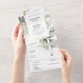 Invitation Tout En Un Eucalyptus Mariage de verdure or brillant (Déchirure)