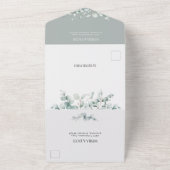 Invitation Tout En Un Eucalyptus Mariage Feuille tout en un (Dehors)