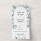 Invitation Tout En Un Eucalyptus Mariage Feuille tout en un (À l'intérieur)