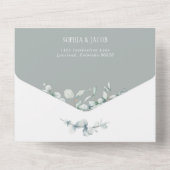 Invitation Tout En Un Eucalyptus Mariage Feuille tout en un (Verso)