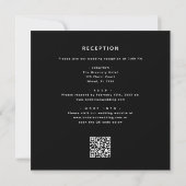 Invitation Tout en un Eucalyptus QR Code Mariage noir (Dos)