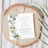 Invitation Tout en un Eucalyptus QR Code Mariage Vert
