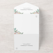 Invitation Tout En Un Eucalyptus Rose Mariage Floral (Dehors)