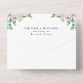 Invitation Tout En Un Eucalyptus Rose Mariage Floral (Verso)