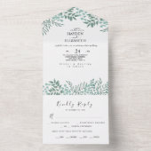 Invitation Tout En Un Eucalyptus Rustic Tout en un mariage Inviter du ma (À l'intérieur)