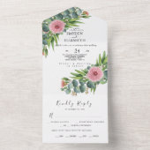 Invitation Tout En Un Eucalyptus Rustic Tout en un mariage Inviter du ma (À l'intérieur)