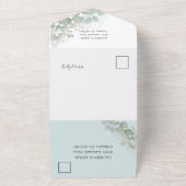 Invitation Tout En Un Eucalyptus Rustique Mariage aquarelle (Dehors)