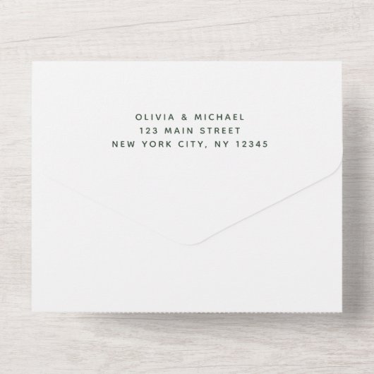 Invitation Tout En Un Eucalyptus rustique Mariage Élégant (Verso)