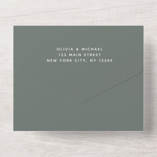 Invitation Tout En Un Eucalyptus rustique Pays Bois Mariage RSVP (Verso)