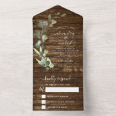 Invitation Tout En Un Eucalyptus rustique Pays Bois Mariage RSVP (À l'intérieur)