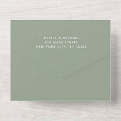 Invitation Tout En Un Eucalyptus rustique Pays Bois Mariage RSVP (Verso)