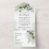 Invitation Tout En Un Eucalyptus Rustique Verdure Mariage Succulent Tout (À l'intérieur)