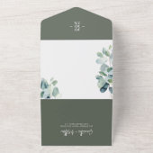 Invitation Tout En Un Eucalyptus Sage Vert printemps Mariage d'été (Dehors)