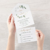 Invitation Tout En Un Eucalyptus Verdure Mariage Élégant Moderne (Déchirure)