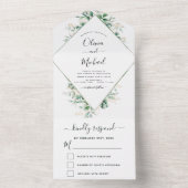 Invitation Tout En Un Eucalyptus Verdure Mariage Sage Green RSVP (À l'intérieur)