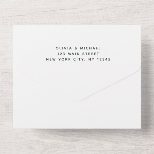 Invitation Tout En Un Eucalyptus Verdure Mariage Sage Green RSVP (Verso)