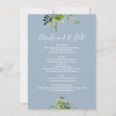 Invitation Tout en un Eucalyptus Vert Dusty Blue Mariage (Dos)
