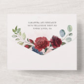 Invitation Tout En Un Eucalyptus Vert Dusty Mariage botanique bleu (Verso)