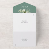 Invitation Tout En Un Eucalyptus Vert Floral Verdure Monogramme Mariage (Dehors)