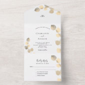 Invitation Tout En Un Eucalyptus vert mariage doré (À l'intérieur)