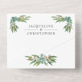 Invitation Tout En Un Eucalyptus Vert Mariage rustique (Verso)