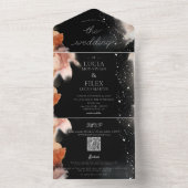 Invitation Tout En Un Exemple De Mariage D'Encre Noir Et Orange Baho (À l'intérieur)