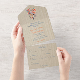 Invitation Tout En Un Exquis Boho Dream Catcher Mariage All In One