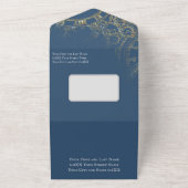 Invitation Tout En Un Fairy Tale Theme Castle Carriage Gold & Navy Blue (Dehors)