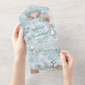 Invitation Tout En Un Fairytale Alice au pays des merveilles Anniversair (Déchirure)