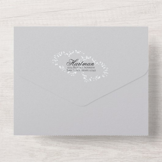 Invitation Tout En Un Fairytale Mariage Carriage Silver Grey Tout en un (Verso)