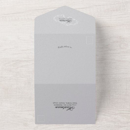 Invitation Tout En Un Fairytale Mariage Carriage Silver Grey Tout en un (Dehors)