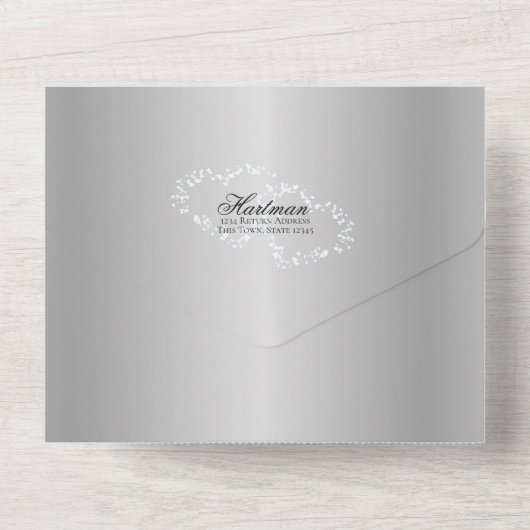 Invitation Tout En Un Fairytale Mariage Carriage Silver Grey Tout en un (Verso)