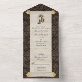 Invitation Tout En Un Fairytale Romantic Lord et Lady Scroll Mariage  (À l'intérieur)
