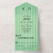 Invitation Tout En Un Fancy chic vert rustique All in One Wedding Invite (À l'intérieur)