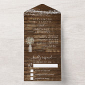 Invitation Tout En Un Farmhouse Baby's Breath Rustic Mariage (À l'intérieur)