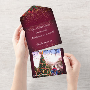 Invitation Tout En Un Feliz Navidad Salutations de Noël espagnole