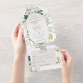 Invitation Tout En Un Fermes de lierre rustique et verdure Blanc Pas de (Déchirure)