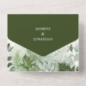 Invitation Tout En Un Ferns Succulents Mariage de verdure (Verso)