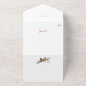 Invitation Tout En Un Festif aquarelle vacances Floral avec script et ph (Dehors)