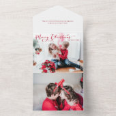 Invitation Tout En Un Festif Joyeux Noël Calligraphie (À l'intérieur)