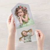 Invitation Tout En Un Festive Custom Merry Christmas Script Photo (Déchirure)