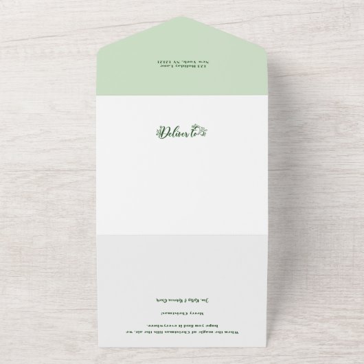 Invitation Tout En Un Festive Custom Merry Christmas Script Photo (Dehors)