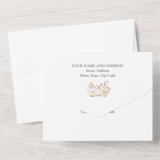 Invitation Tout En Un Fête d'anniversaire 35 ans Citrouille Feuilles d'a (Verso)