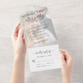 Invitation Tout En Un Fête de Mariage Photo Mariage Après la Cérémonie (Déchirure)