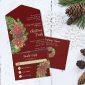 Invitation Tout En Un Fête de Noël Wreath Dark Red Company